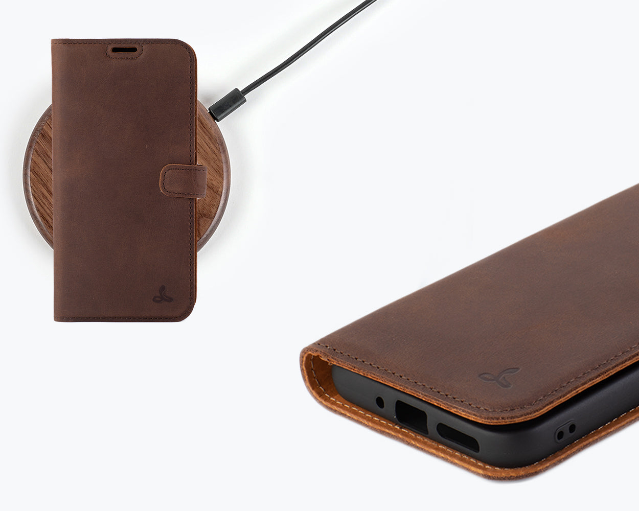 Samsung Galaxy A55 - Vintage Leather Wallet Phone Case