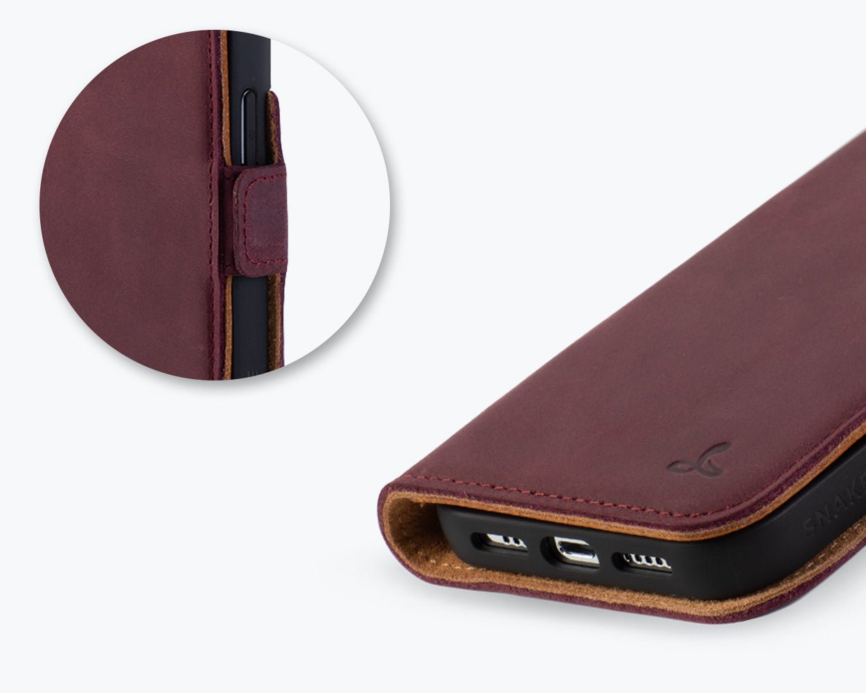 Apple iPhone 14 Pro - Vintage Leather Wallet Phone Case (Side Clasp)