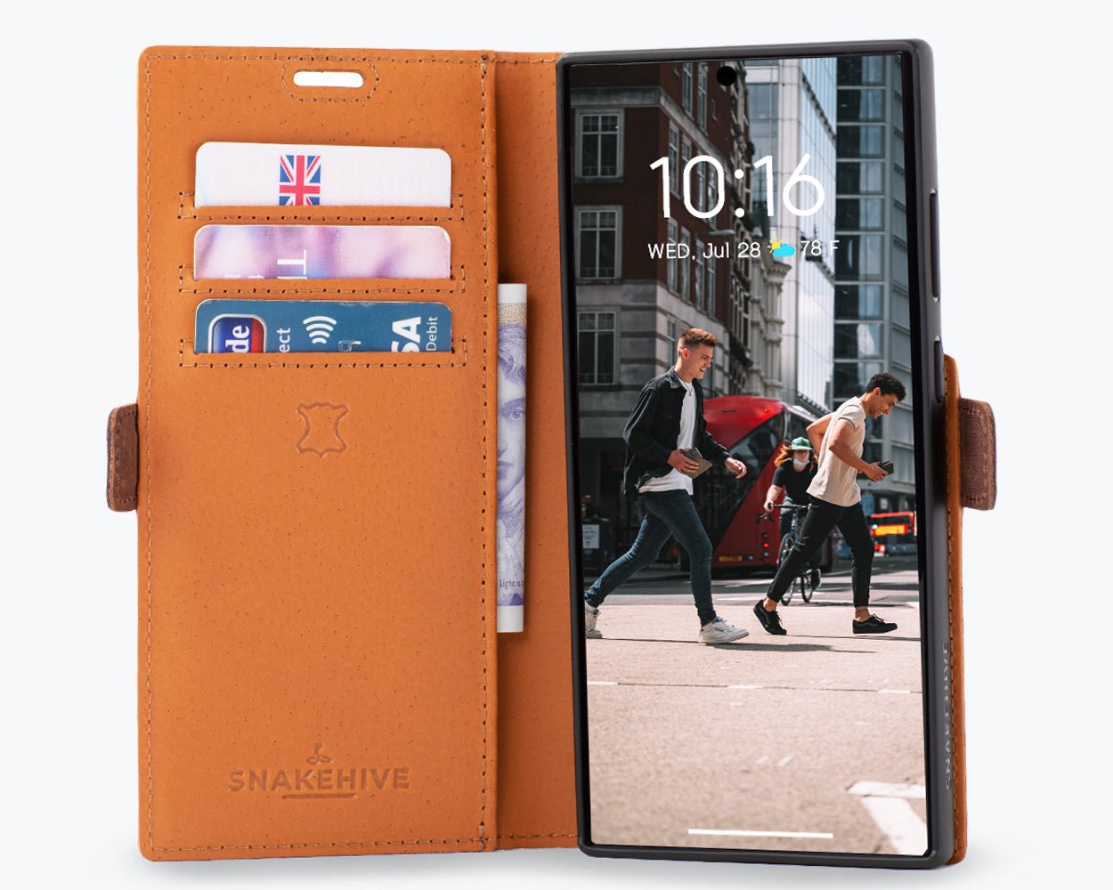 Samsung Galaxy S23 Ultra - Vintage Leather Wallet Phone Case (Side Clasp)