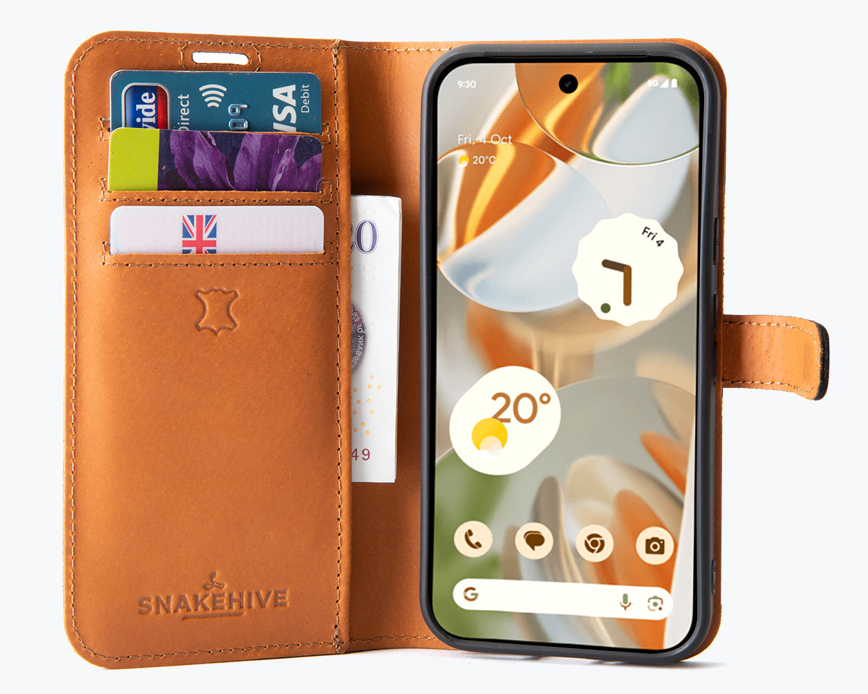 Google Pixel 9 Pro - Vintage Leather Wallet Phone Case