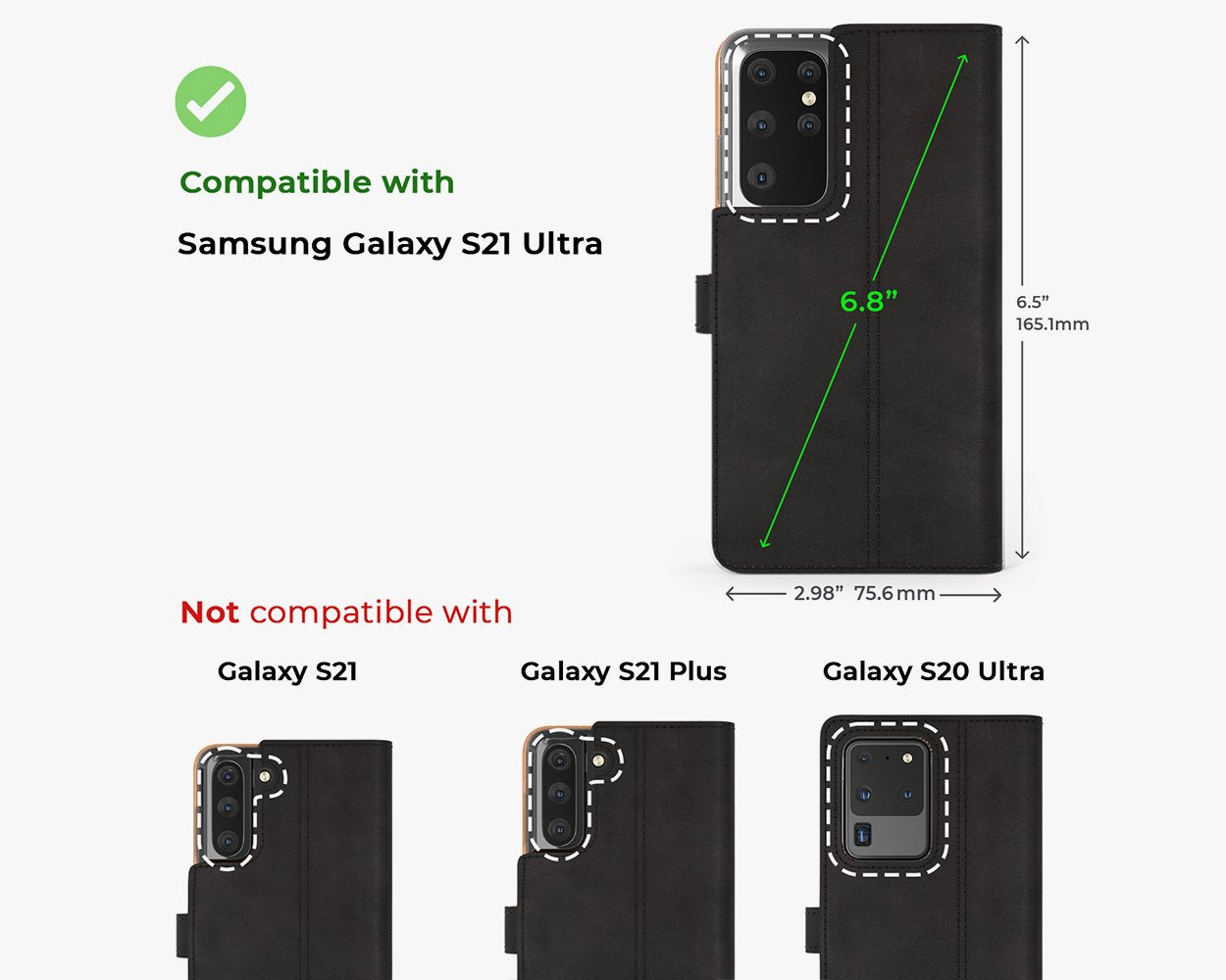 Vintage Lederhülle - Samsung Galaxy S21 Ultra