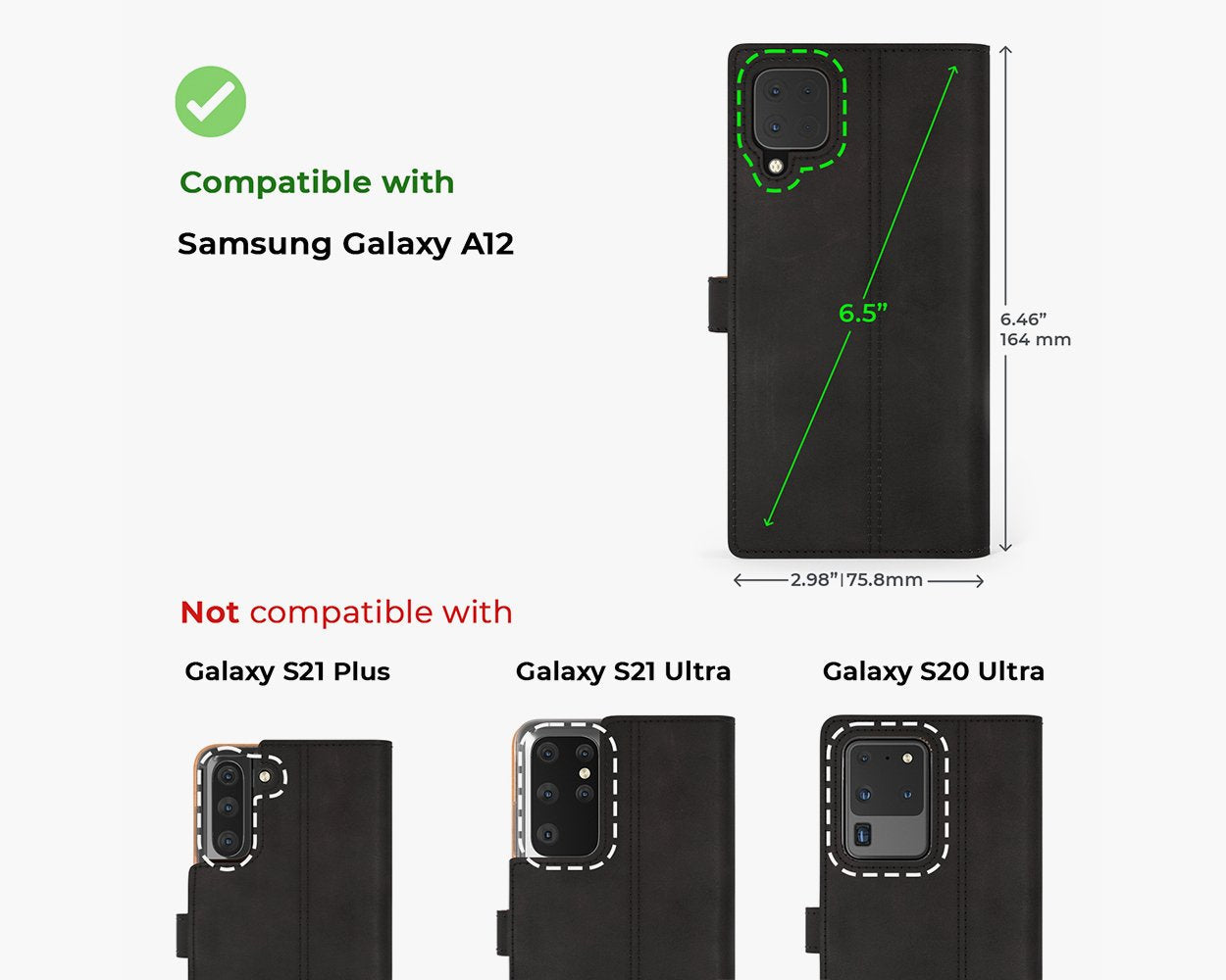 Vintage Lederhülle - Samsung Galaxy A12