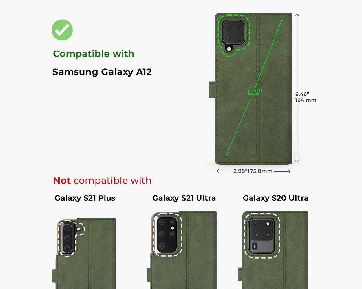 Vintage Lederhülle - Samsung Galaxy A12
