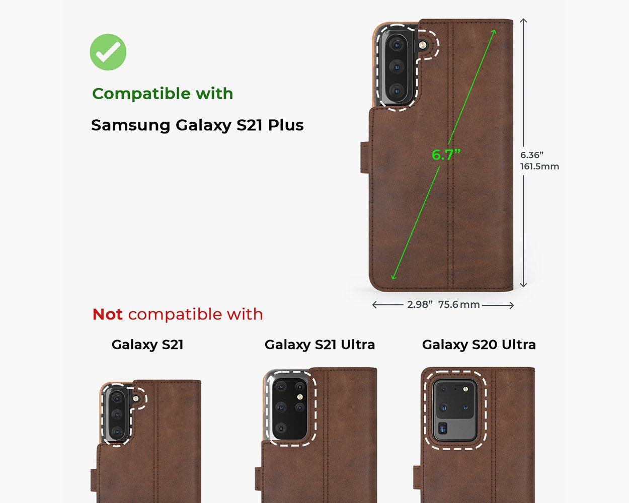 Vintage Lederhülle - Samsung Galaxy S21 Plus