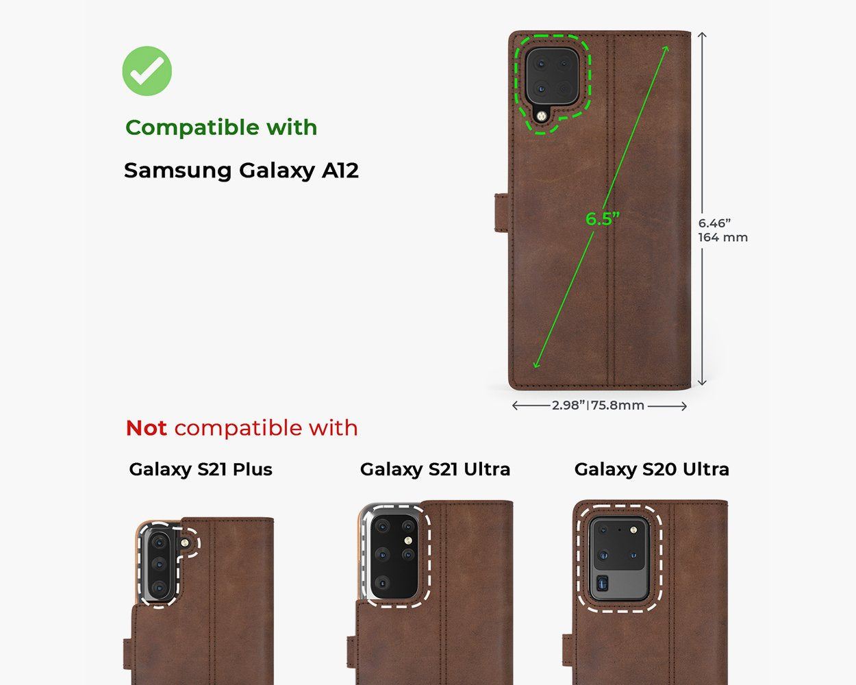 Vintage Lederhülle - Samsung Galaxy A12
