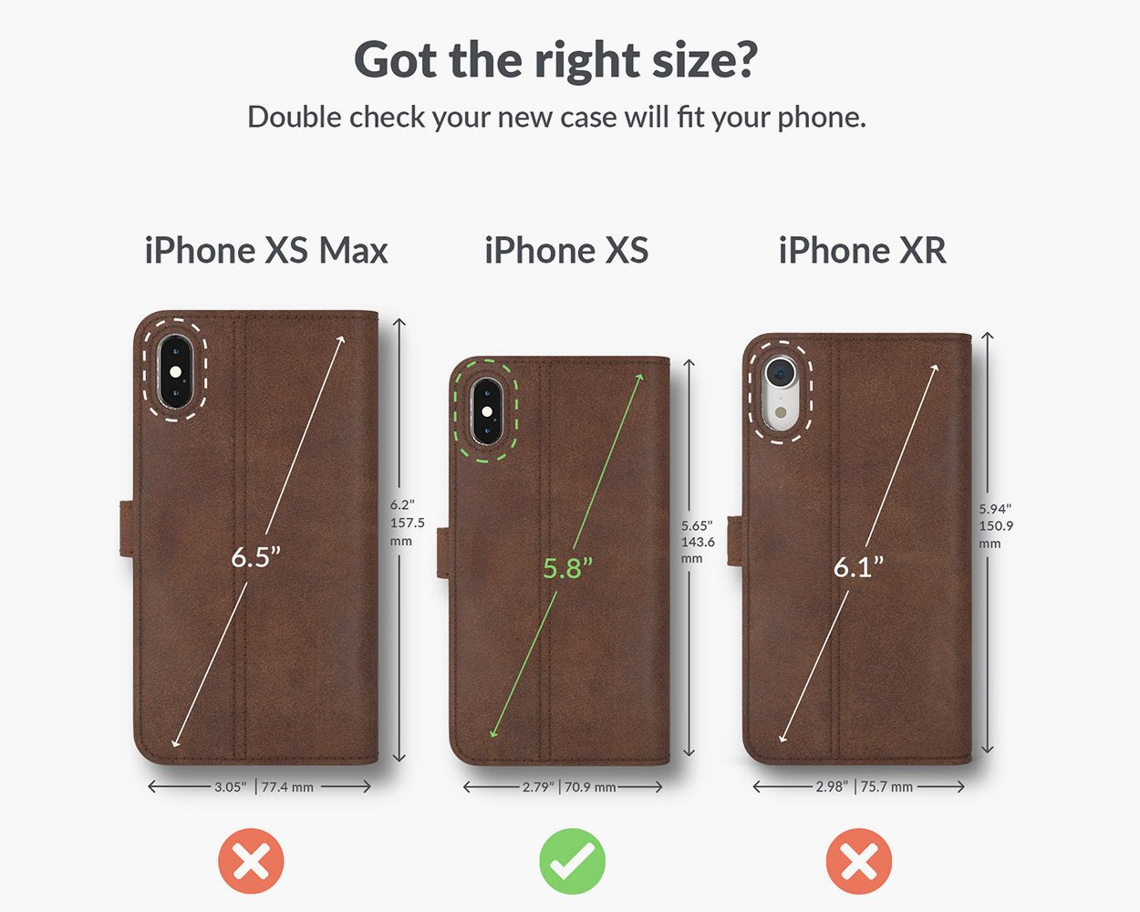 Vintage Lederhülle - Apple iPhone X/XS