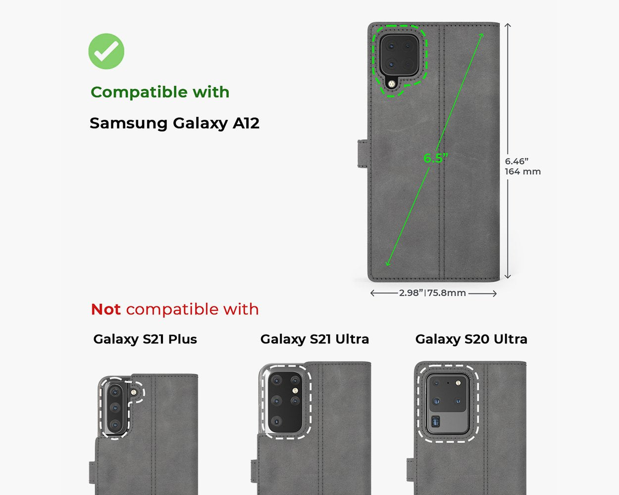 Vintage Lederhülle - Samsung Galaxy A12