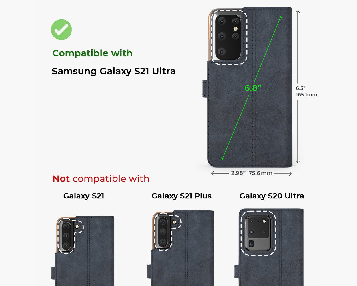 Vintage Lederhülle - Samsung Galaxy S21 Ultra