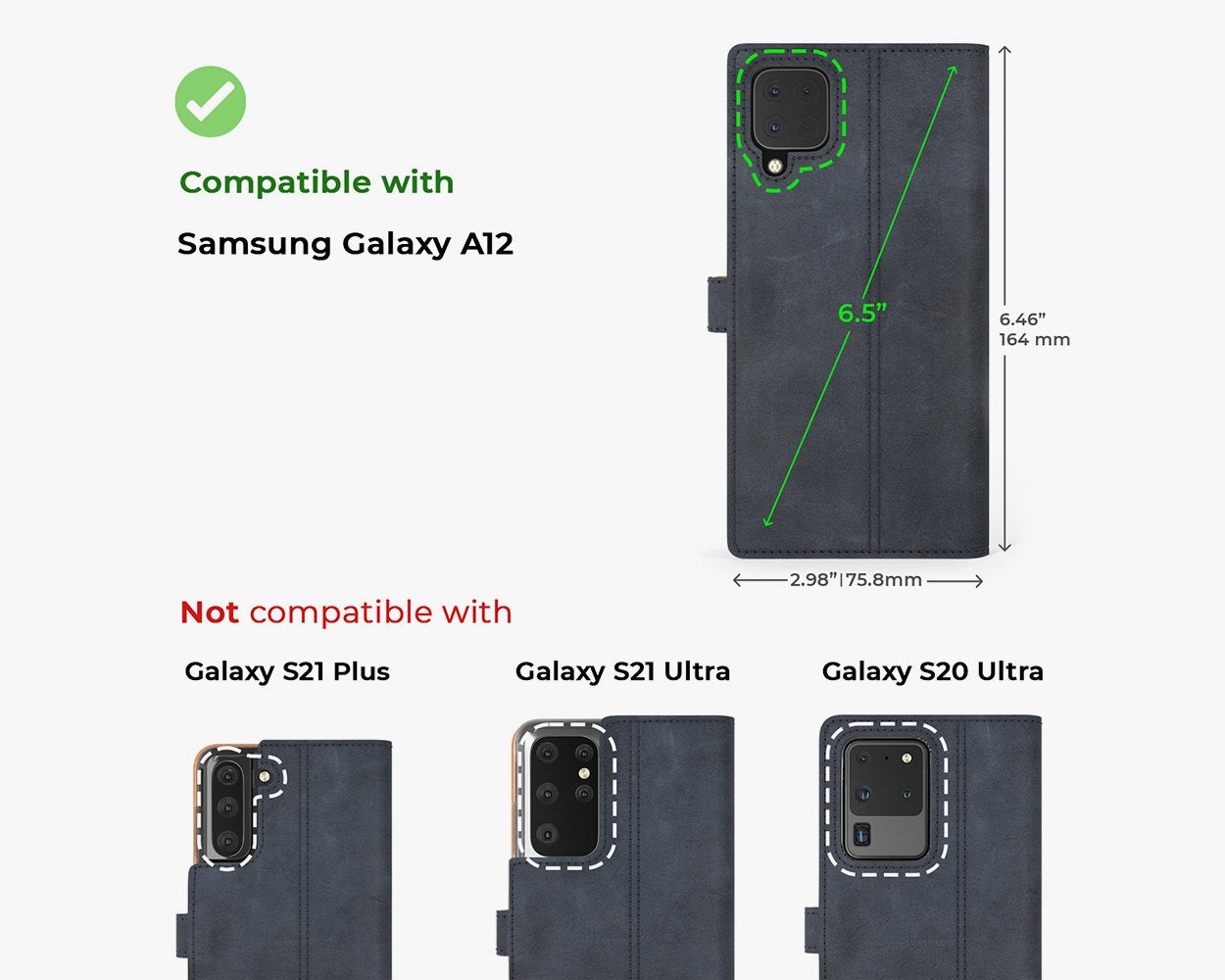 Vintage Lederhülle - Samsung Galaxy A12
