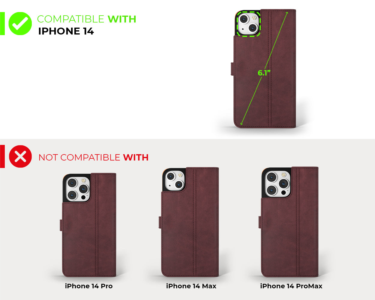 Apple iPhone 14 Plus - Vintage Leather Wallet Phone Case