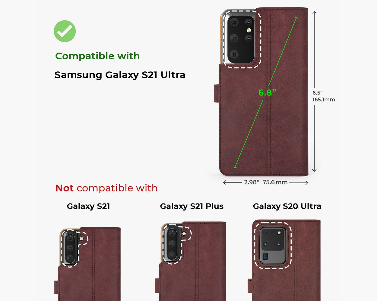 Vintage Lederhülle - Samsung Galaxy S21 Ultra