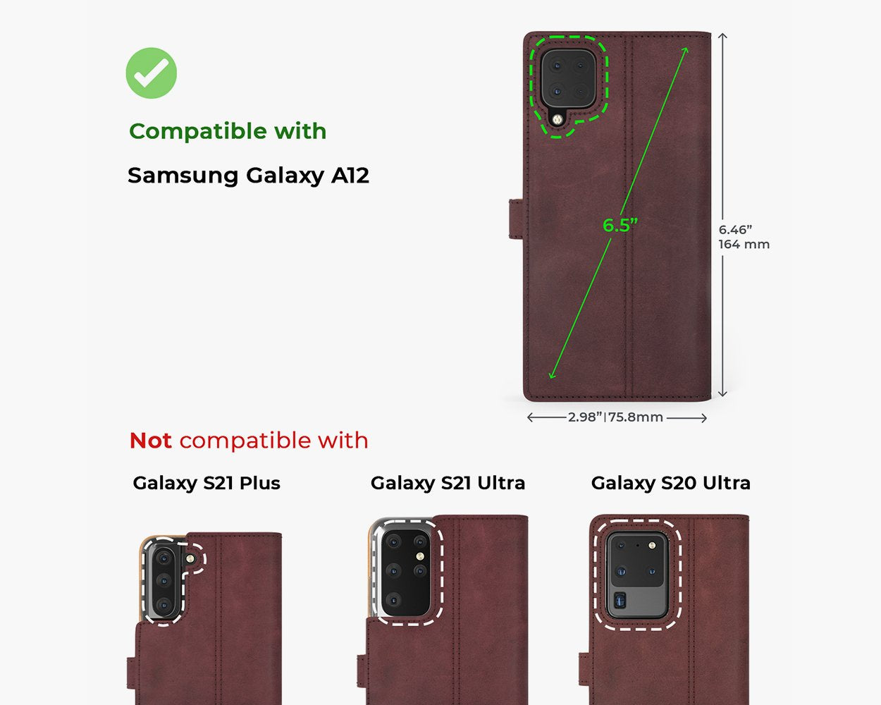 Vintage Lederhülle - Samsung Galaxy A12
