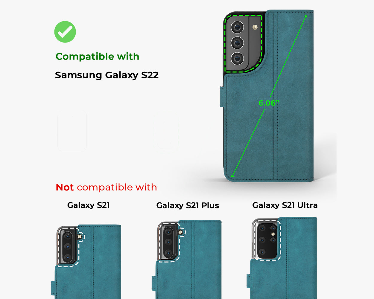 Samsung Galaxy S22 - Vintage Leather Wallet Phone Case