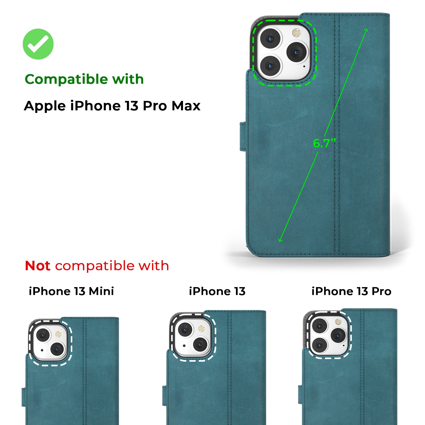 Apple iPhone 13 Pro Max - Vintage Leather Wallet Phone Case