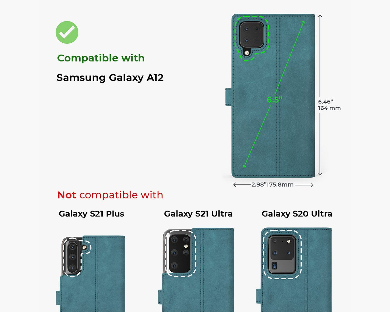 Vintage Lederhülle - Samsung Galaxy A12