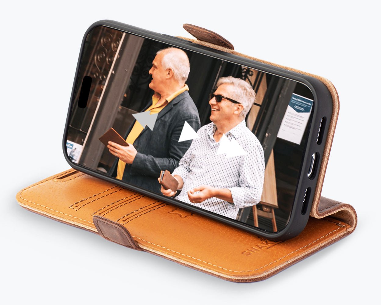 Apple iPhone 15 Plus - Vintage Leather Wallet Phone Case (Side Clasp)