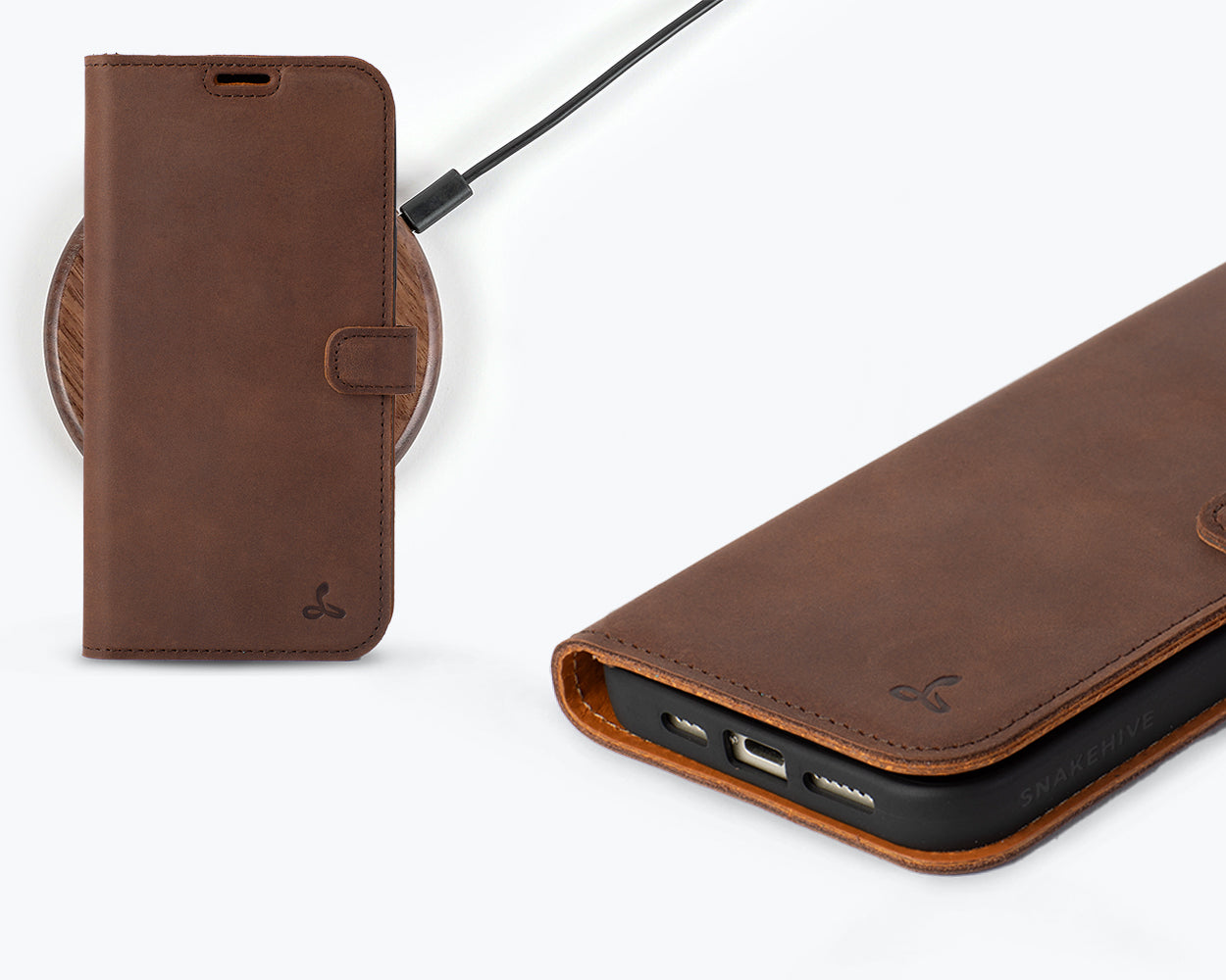 Apple iPhone 15 Plus - Vintage Leather Wallet