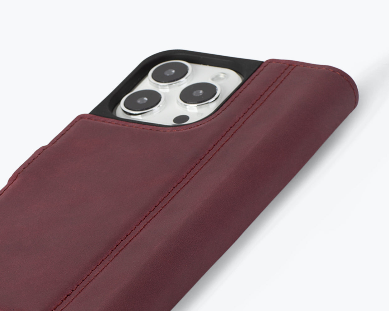 Apple iPhone 15 Pro - Vintage Leather Wallet Phone Case (Side Clasp)