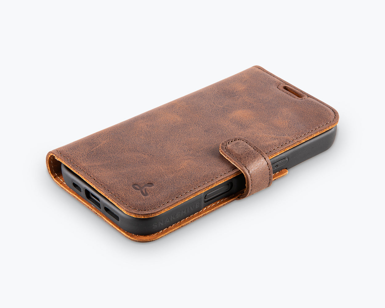 Apple iPhone 16e - Vintage Leather Wallet Phone Case