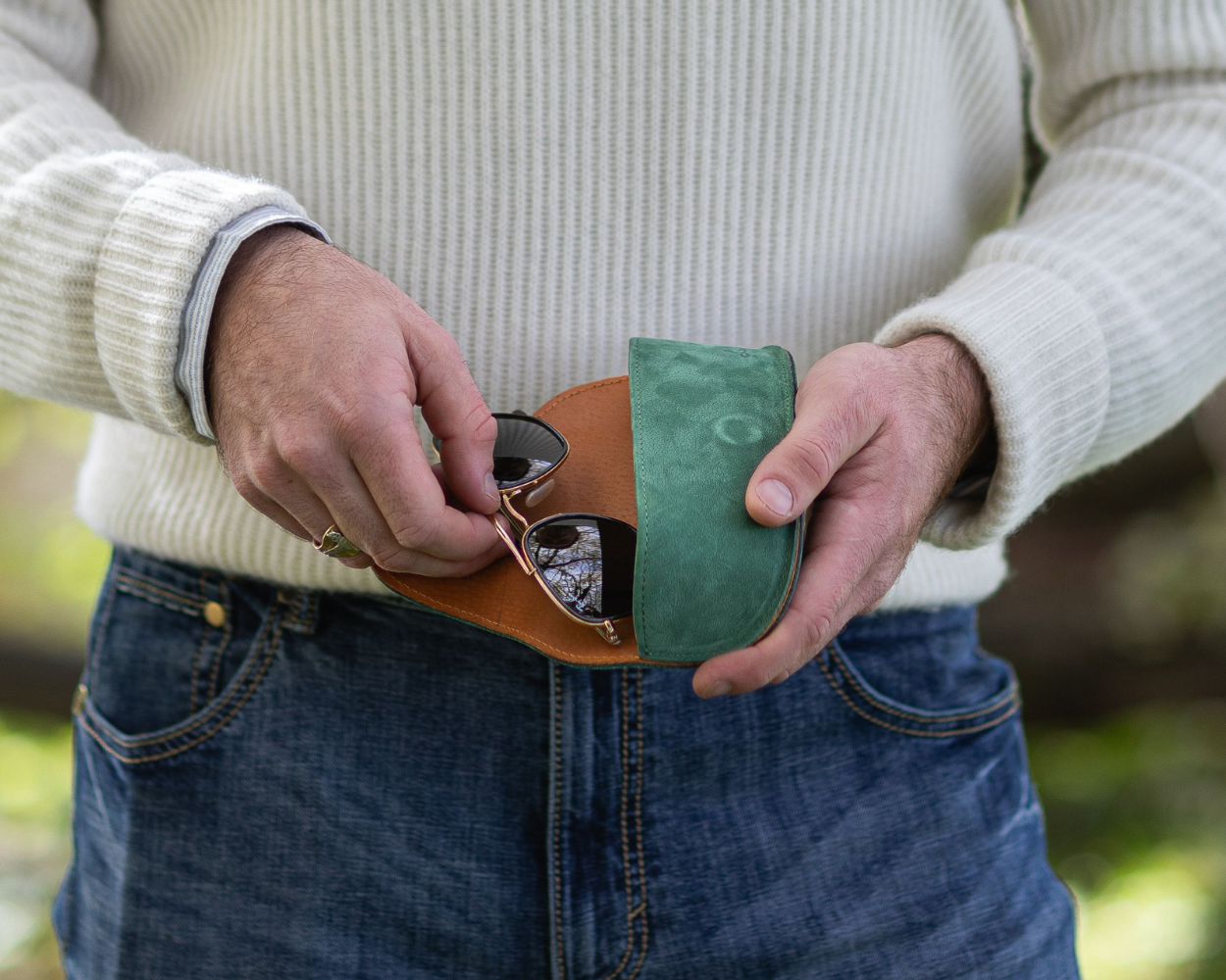 Vintage Leather Glasses Case