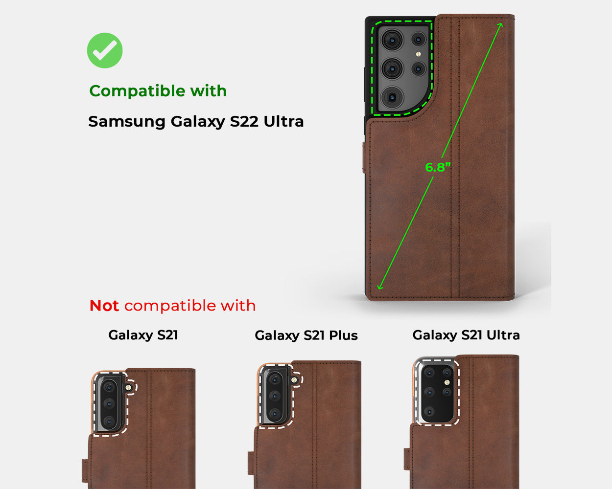 Vintage Lederhülle - Samsung Galaxy S22 Ultra