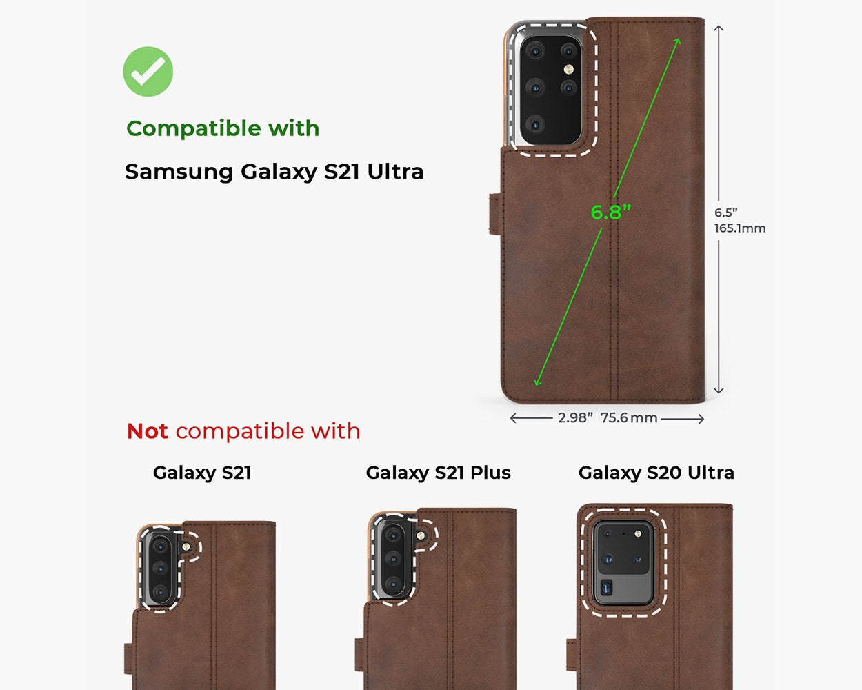 Vintage Lederhülle - Samsung Galaxy S21 Ultra
